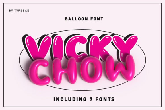 Vicky Chow Font: A Chubby 3D Balloon Typeface for Cheerful Branding